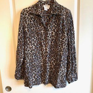 Animal print silk blouse